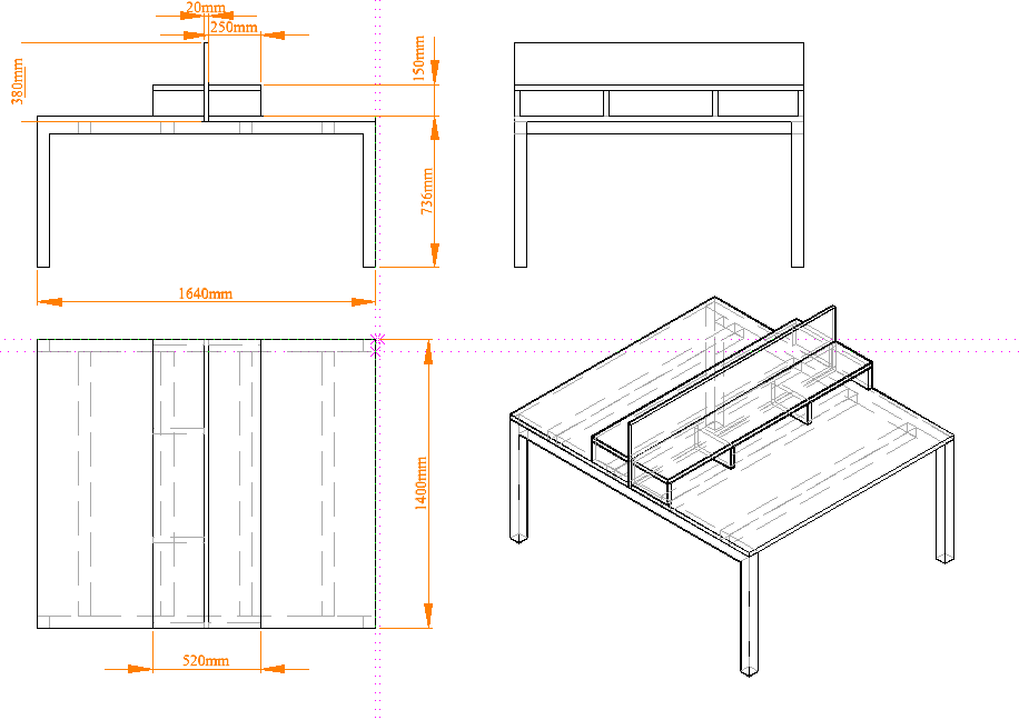 Kancelařský dvojstůl - 5