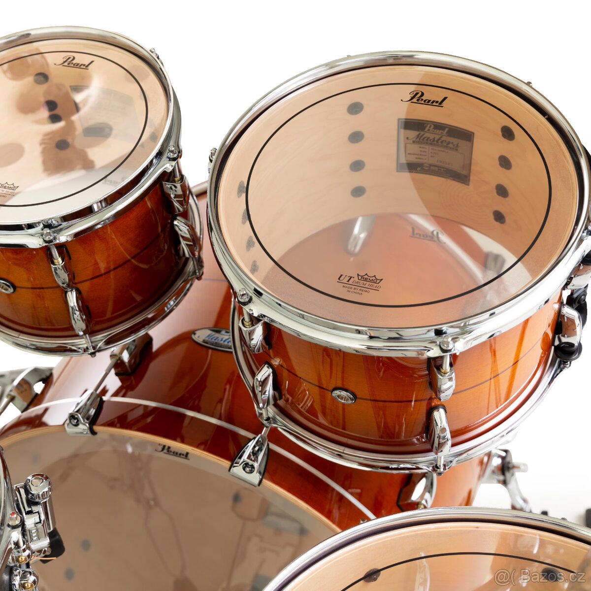 Pearl MCT924XEPC840 Masters Maple Almond Red Stripe 4-Piece - 5