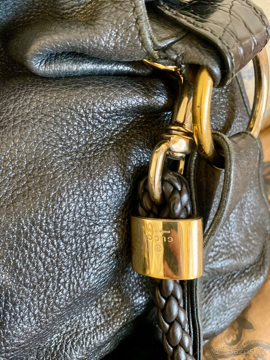 GUCCI G Wave Black Leather Bag kozena kabelka - 5