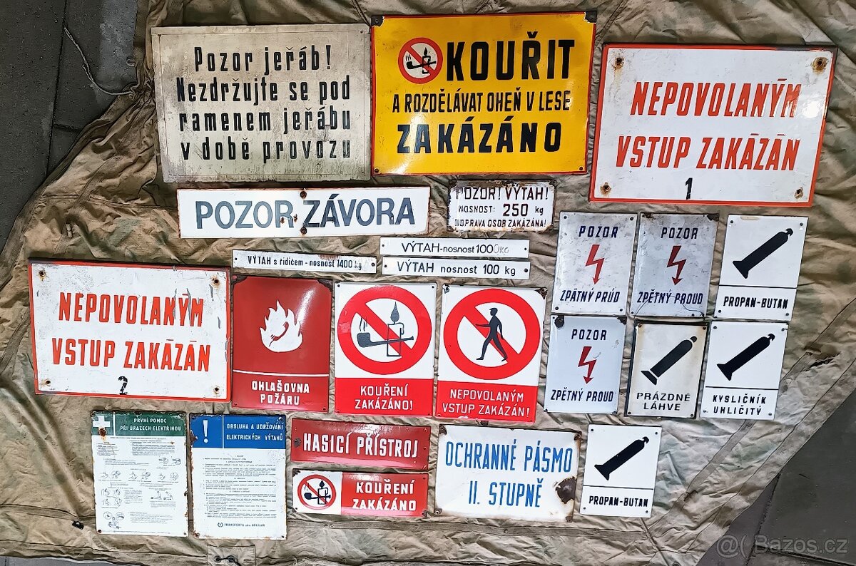 SET smaltované cedule originál - 5