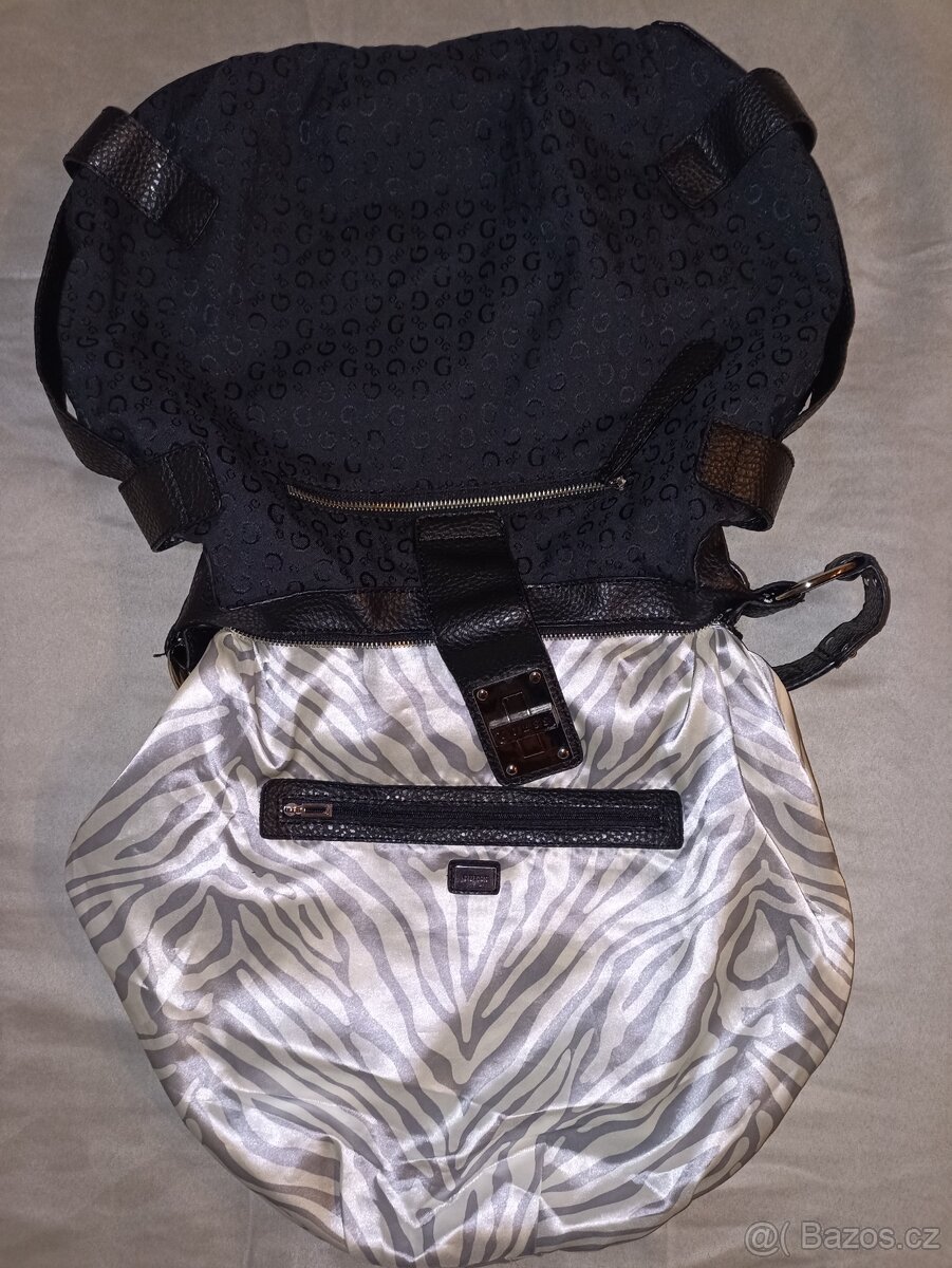 Kabelka GUESS - látková s logem - 5