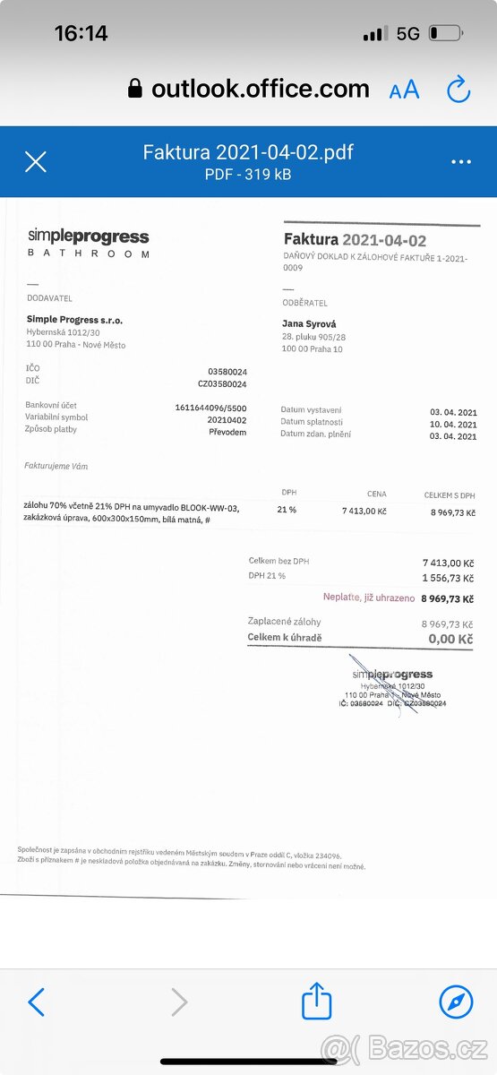 Umyvadlo BLOOK-WW-03 - NOVÉ (zakázková úprava) - 5