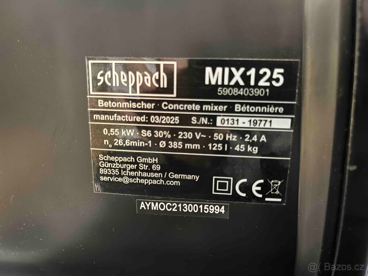 Míchačka Scheppach MIC 125 - 5