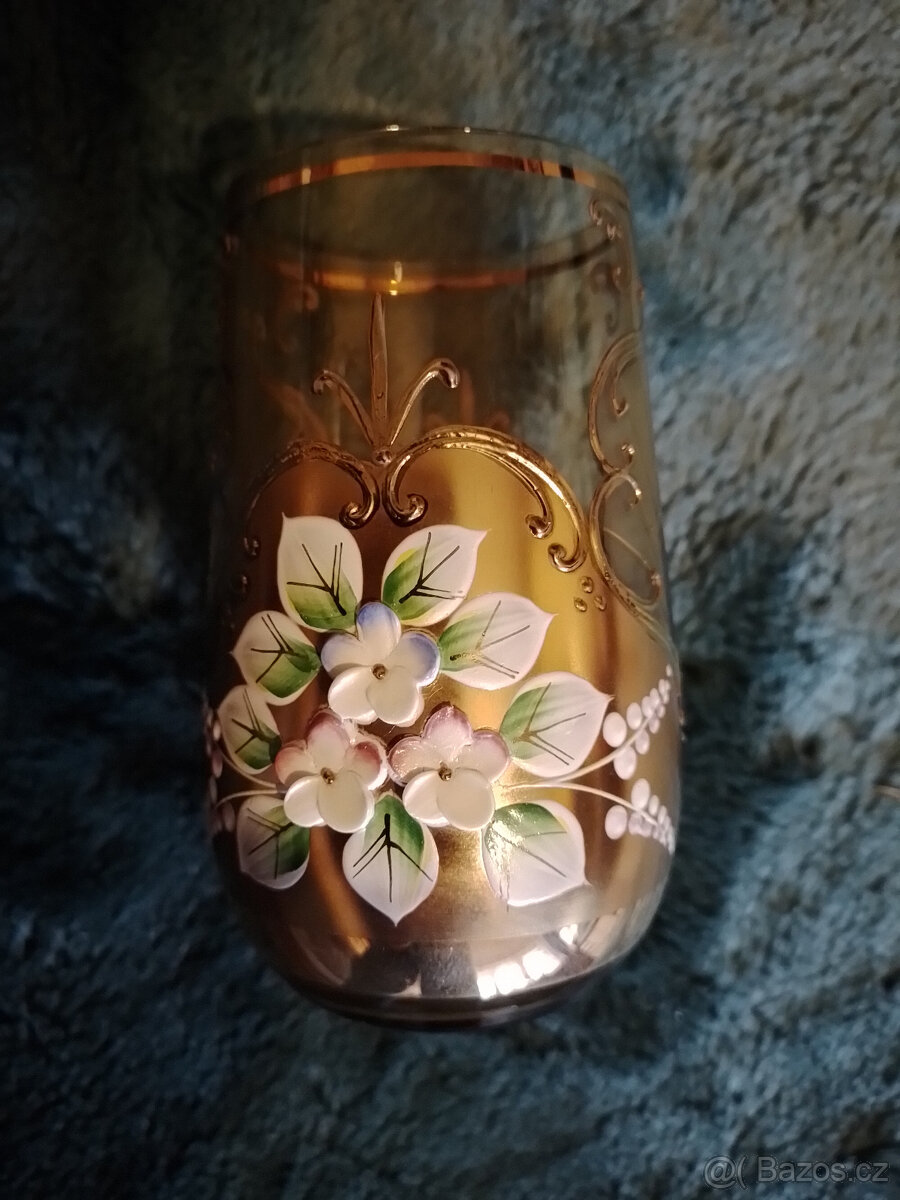 Borské sklo smaltovavé vázy,skleníčky,sady - 5