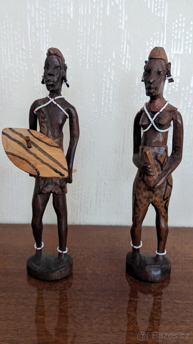 Dřevěné figury Masajů - Keňa - 5