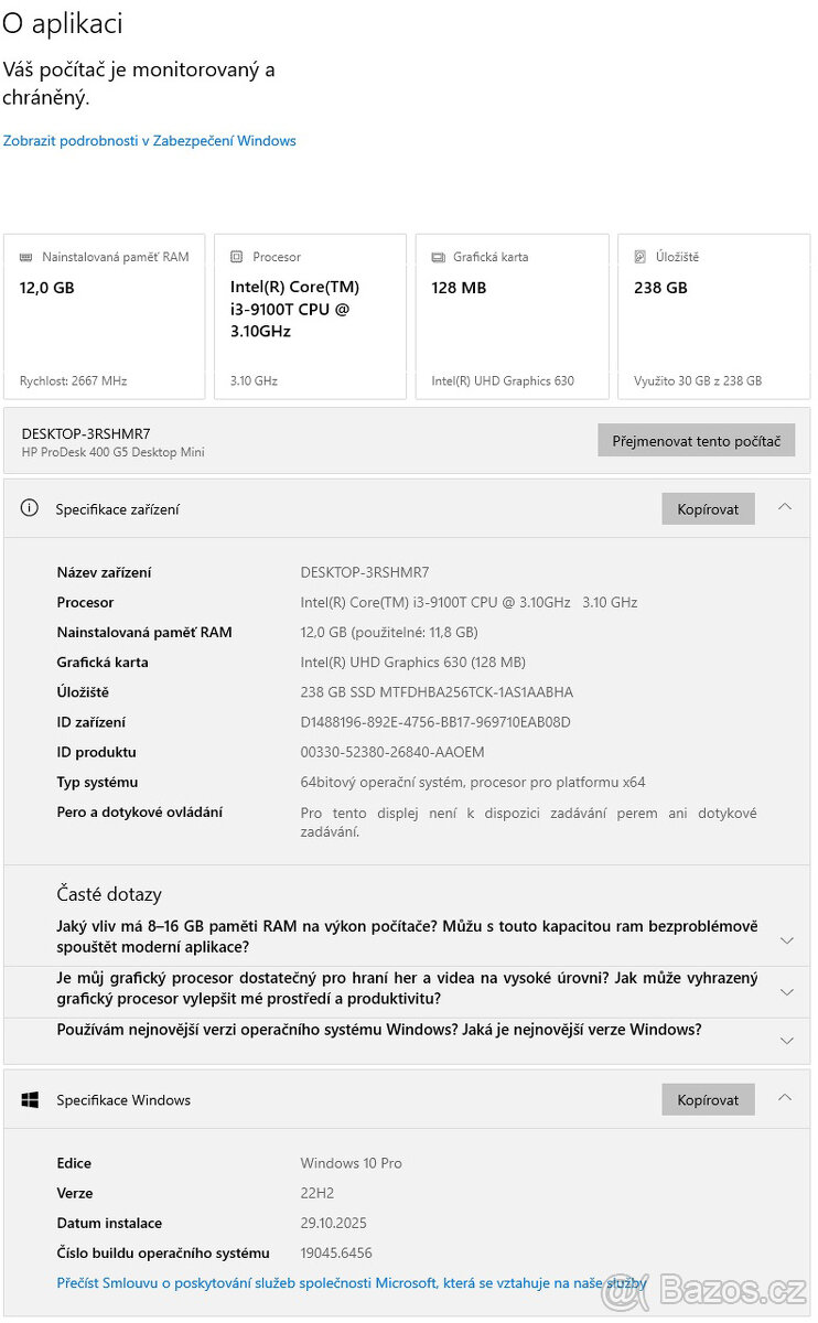 mini PC na internet nebo k televizi HP Prodesk 400+USB hub - 5