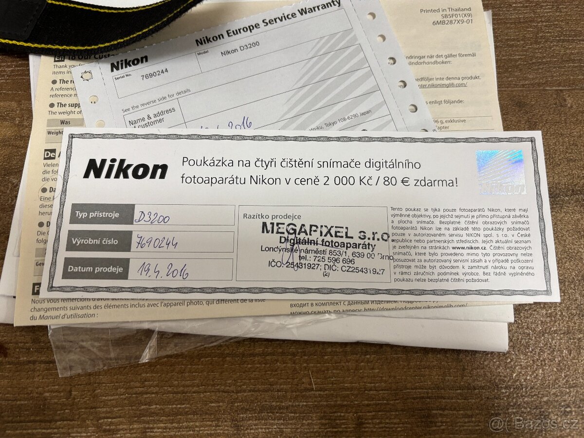 Nikon D3200, objektiv 18-55, SD karta - 5