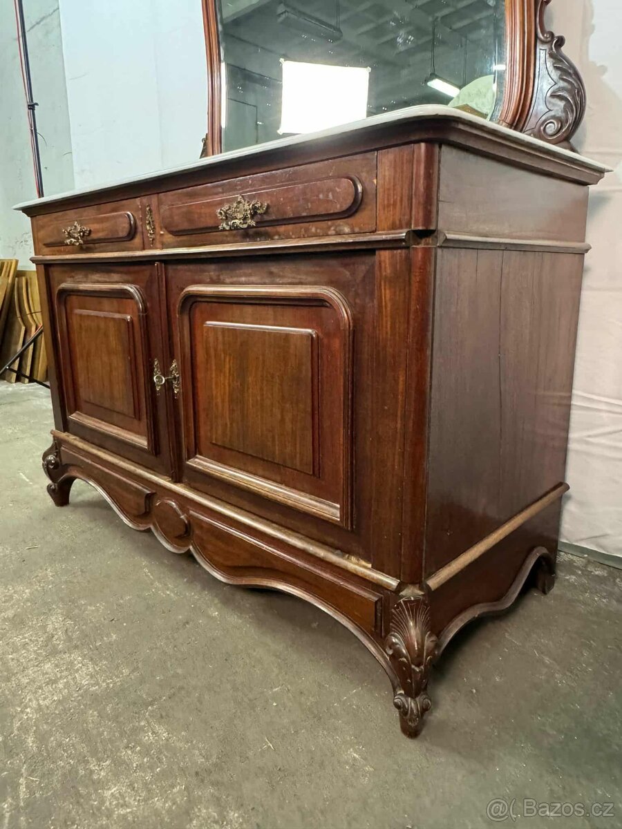 Francouzská komoda s mramorem a zrcadlem (134020) - 5