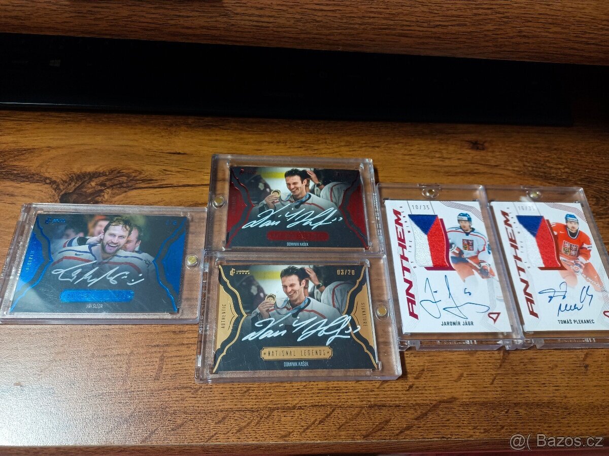 Podepsané hokejové karty Jágr, Plekanec, Hašek, Šlégr 5ks - 5