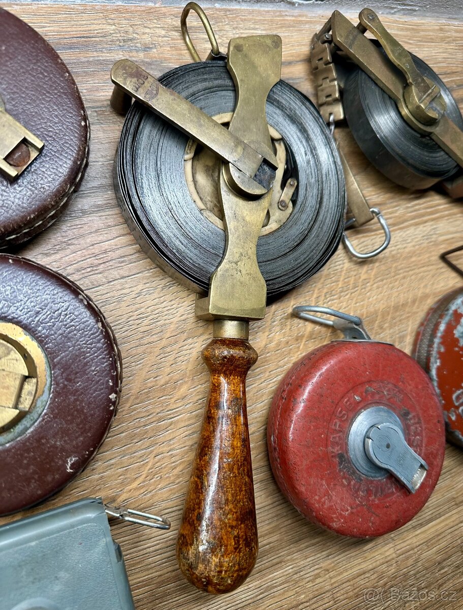 Sbírka set stará délková měřidla pásma 7ks FUNKČNÍ - 5