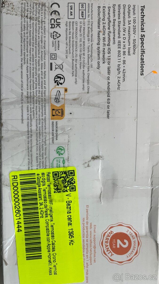 Chytry topny Termostat Refoss MTS200 - 5