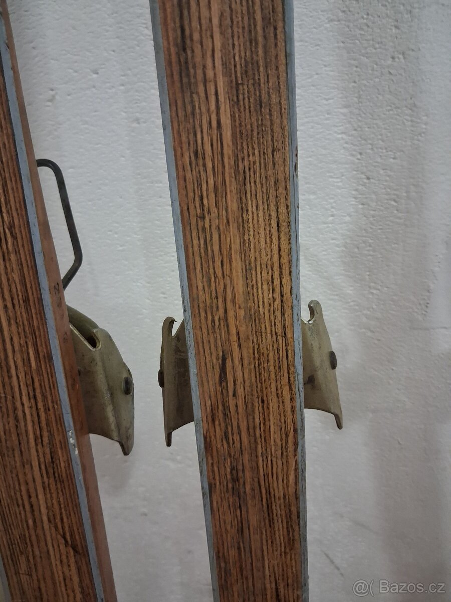 Staré dřevěné lyže 200 cm - 5