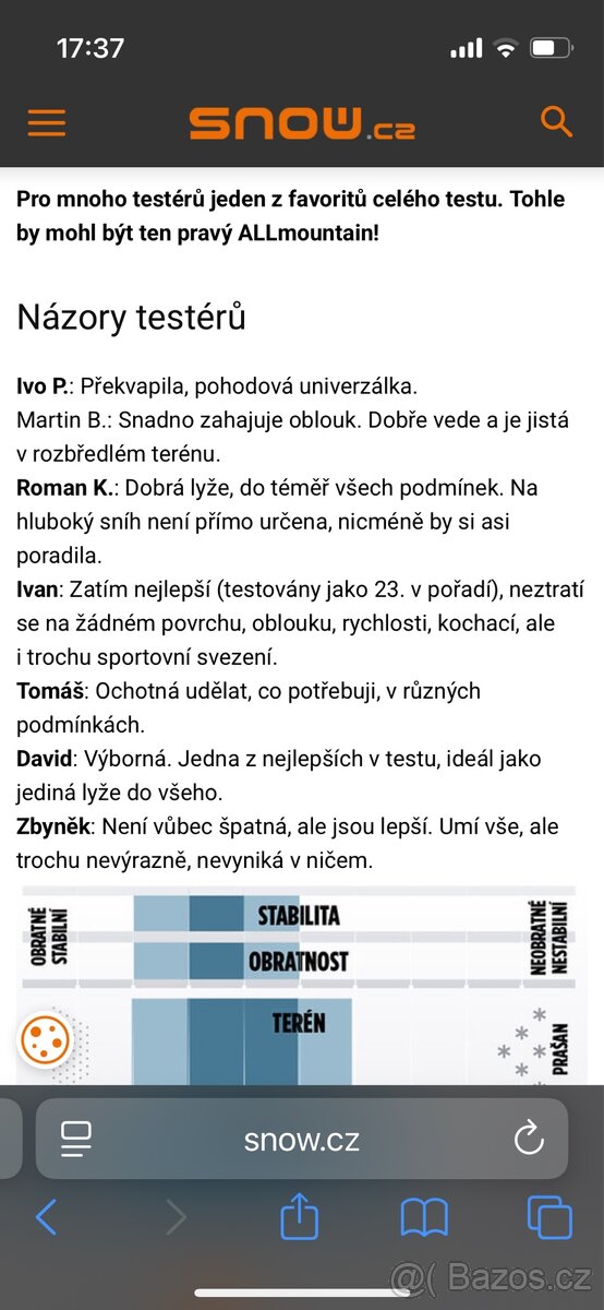 Prodám all mountain lyze Atomic Nomad Crimson TI - 5