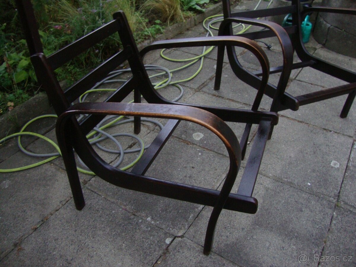 2x starožitné retro křeslo Koželka Kropáček z 50. let pěkná - 5