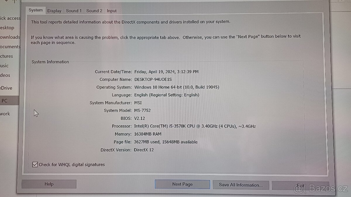 PC - i5,16GBRAM, 3,4GHz, GTX 660 - 5