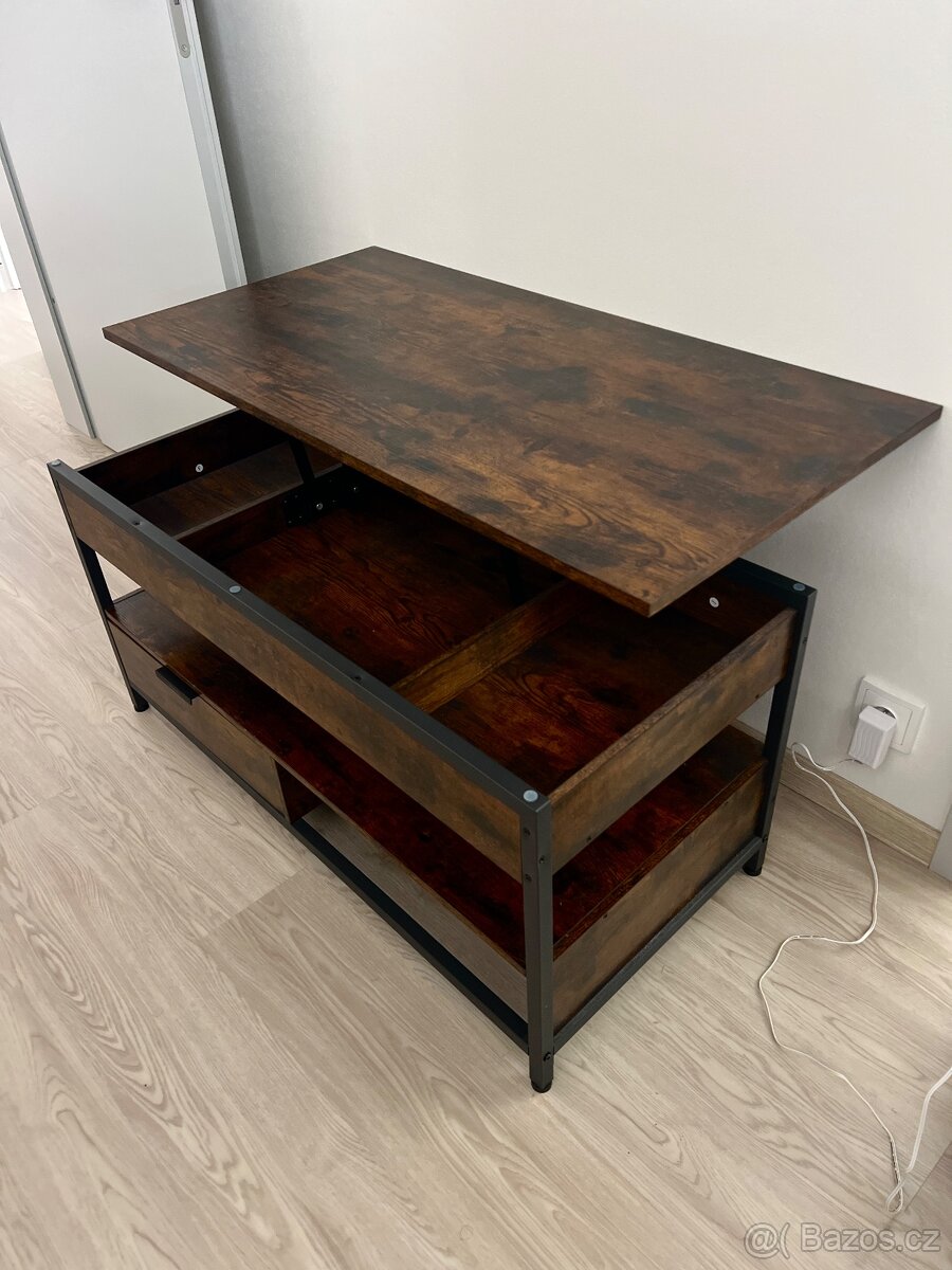 Výsuvný Konferenční stolek - skříňka, wenge barva - 5