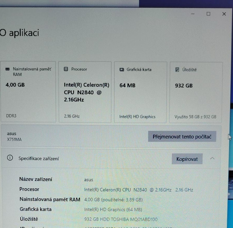 Asus X751M pěkný stav, HDD 1TB , 17,4´',nabíječka - 5