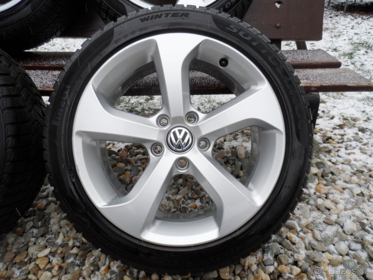 Originál Alu VW +Zimní Pneu Pirelli 205/60/16, ET 48 5X112 - 5