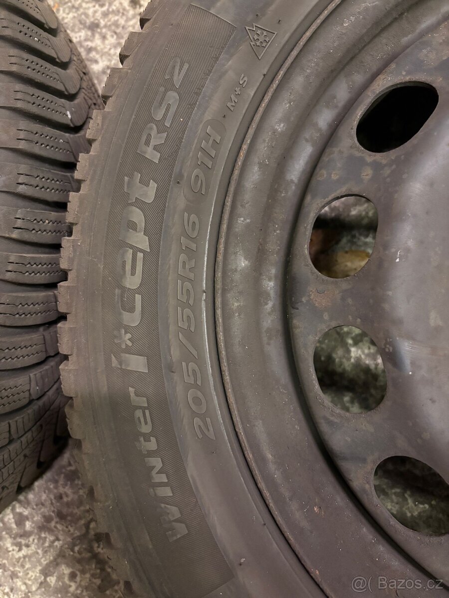 Plechové disky R16 + zimní pneu Škoda Octavia - 5