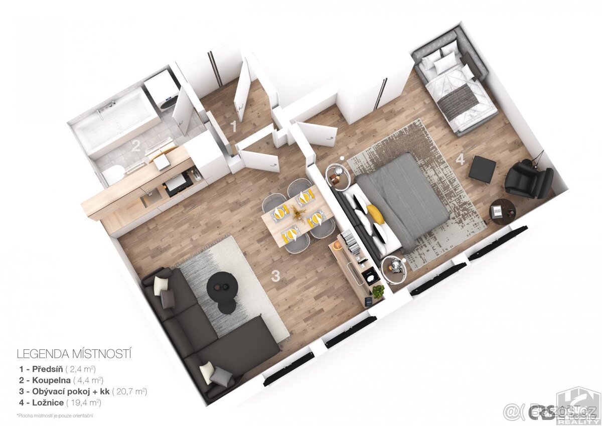 Apartmán 2+kk Vítkovice v Krkonoších, 50.7m2 - 5