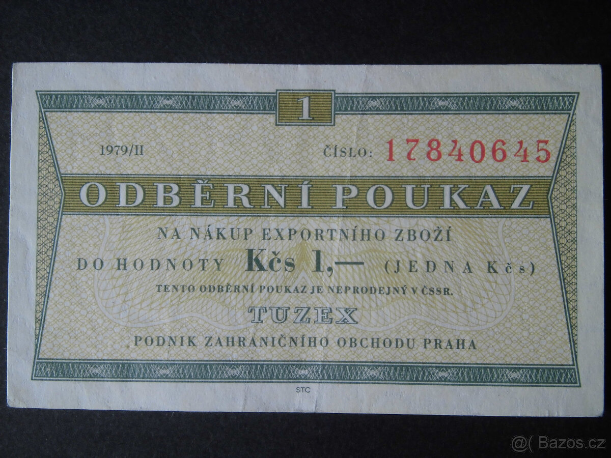 Tuzexové poukázky " 0,50Kčs a 1Kčs " - 5