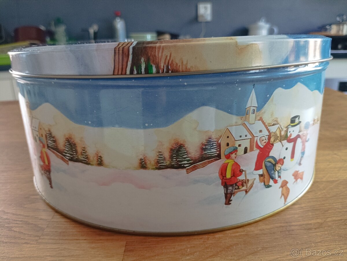 PLECHOVÁ DÓZA SE ZIMNÍM DEKOREM - 5