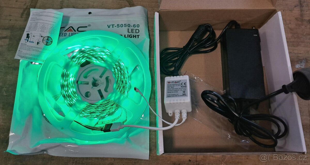 Set RGB LED pásek 5m, napájení, trafo, ovládání - 5