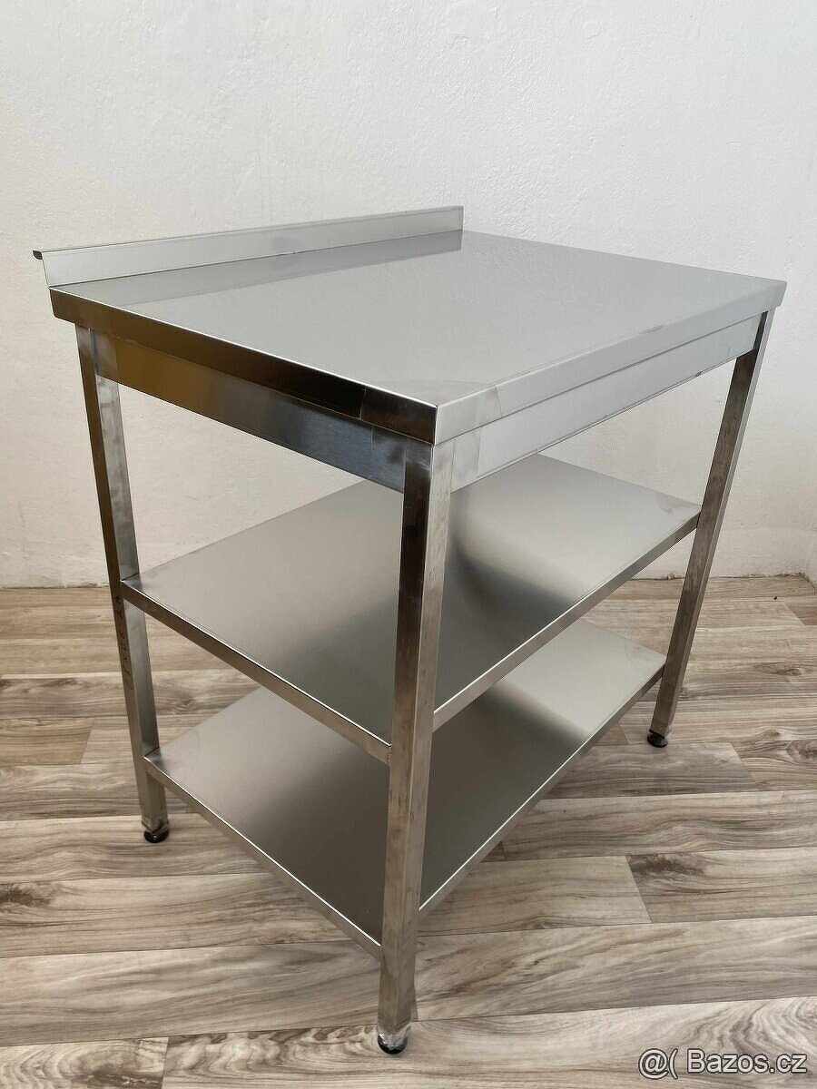 Přístěnný nerezový stůl 2 police, různé míry - 5