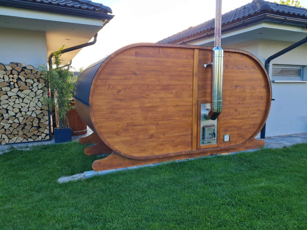 Venkovní finská oválná sauna s panoramatickým oknem - 5