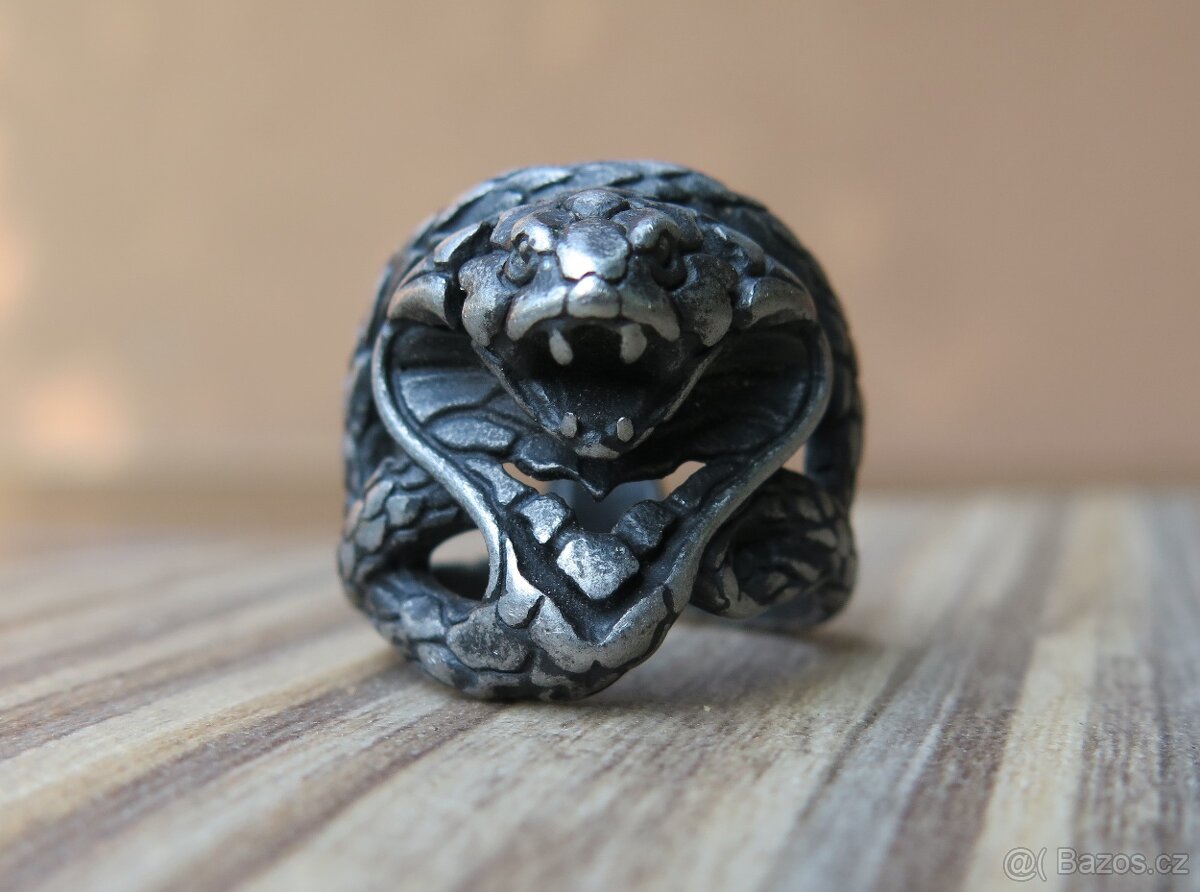 Prsten - gothic - had - kobra - "Moody Mason vel.62" - 5