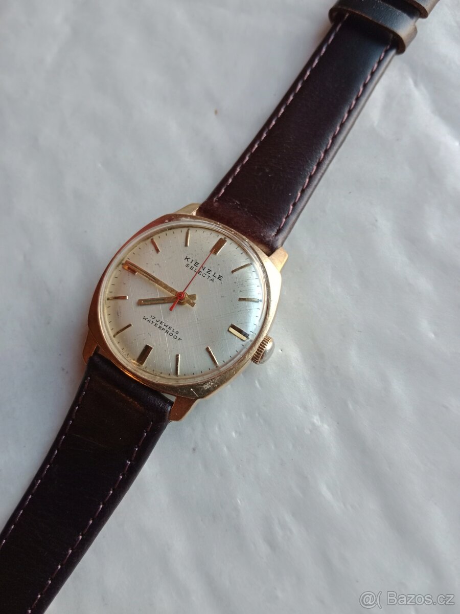Pěkné,staré,funkční hodinky Kienzle-17jewels - 5