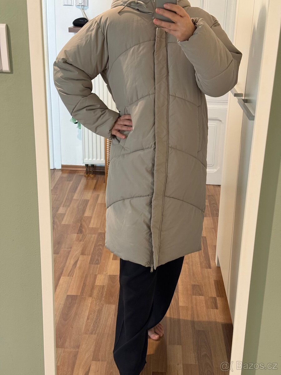 Hřejivá teplá delší bunda - kabát, nová Vel. XL - 5