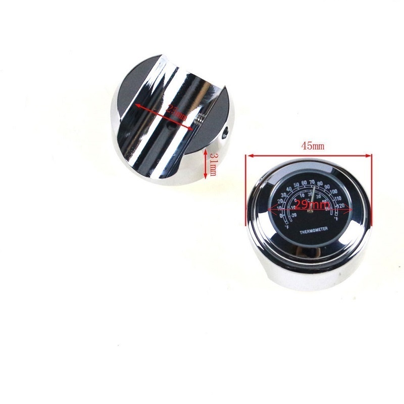 Chromované moto hodinky a teploměr na řídítka. - 5