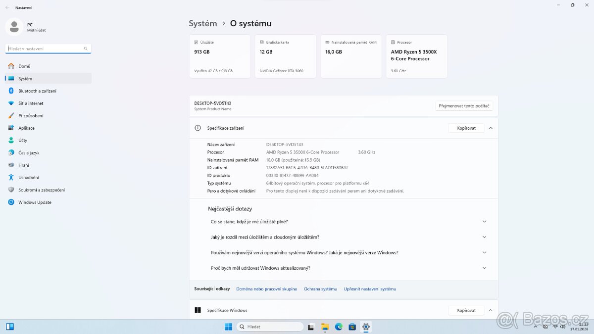 Herní PC - Ryzen 5 3500X, RTX 3060, 16 GB RAM, záruka - 5