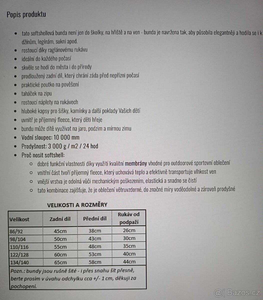 Musha-softshellová bunda-vel.122/128 - 5