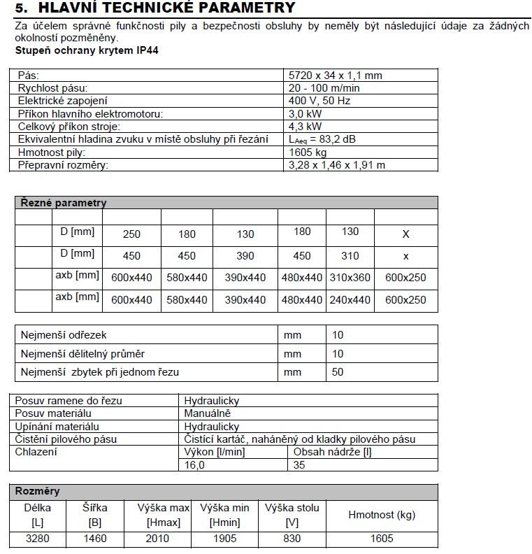 PEGAS 440x600 SHI-LR HORIZONTAL - ČESKÁ PÁSOVÁ PILA NA KOV - 5