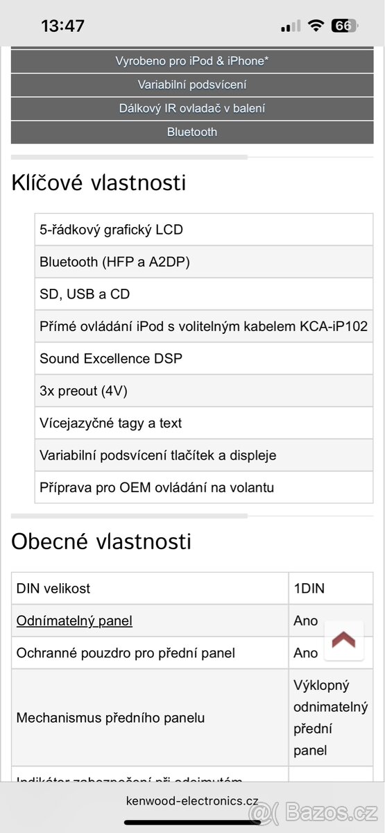Autorádio KENWOOD KDC-BT92SD - 5