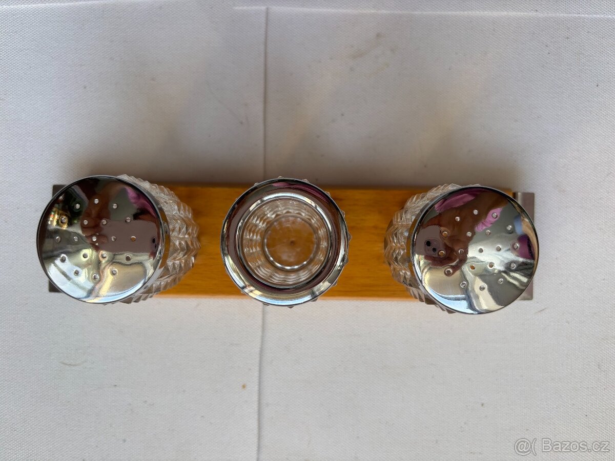 Retro slánka, pepřenka, párátkovník, lisované sklo - 5