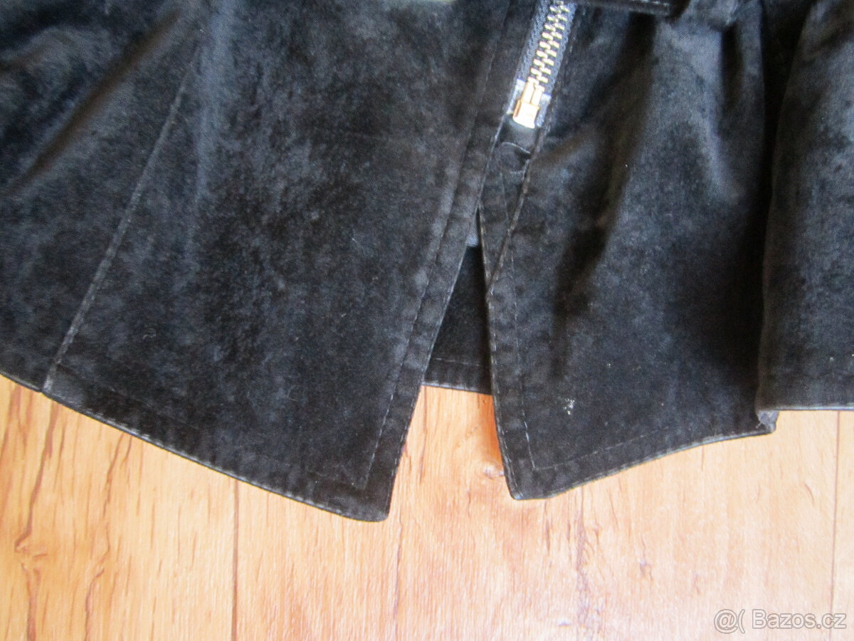 Černá bunda do pasu, vel. S/M/L, vzhled semiše - 5