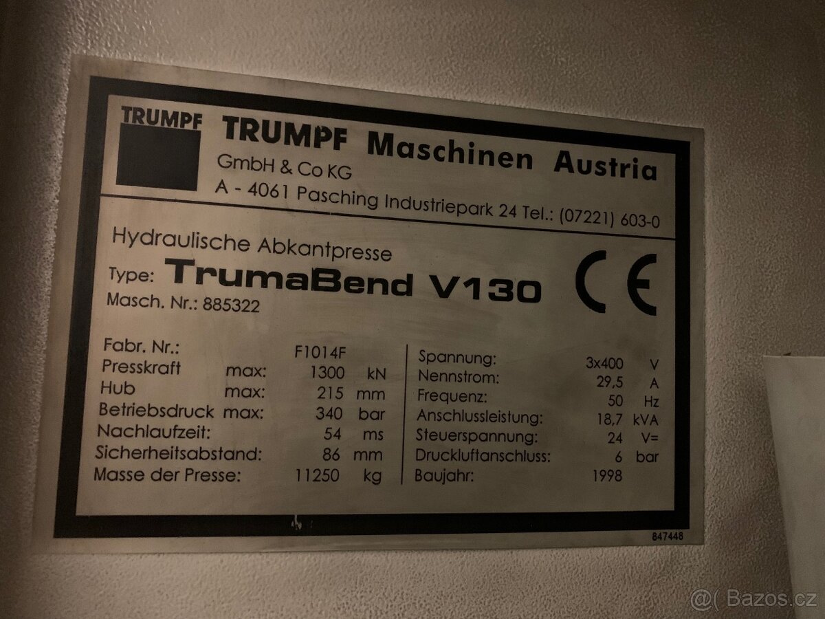 Ohraňovací lis Trumpf - 5