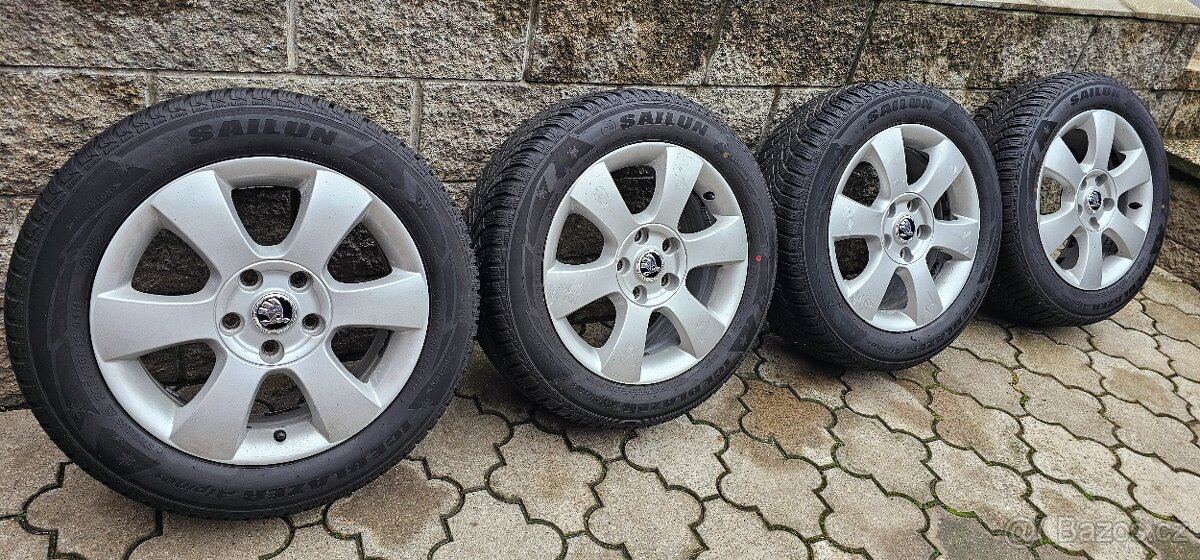 Originál alu ŠKODA O2 5x112 205/55 R16 nové zimní 8mm - 5