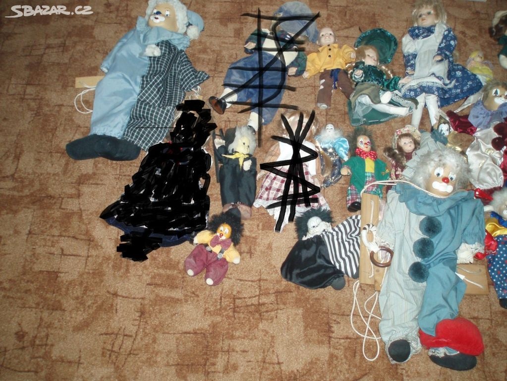 cca 30 kusů panenky a klauni porcelánová hlava -viz foto- ce - 5