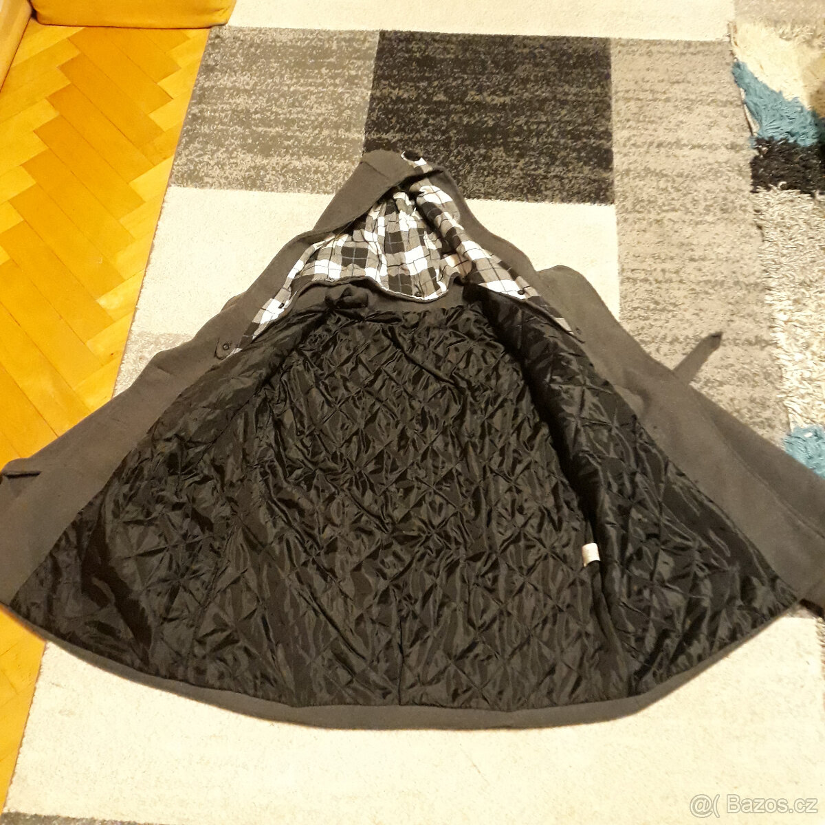 Dámský flaušový kabátek s kapucí, barva šedá - 5