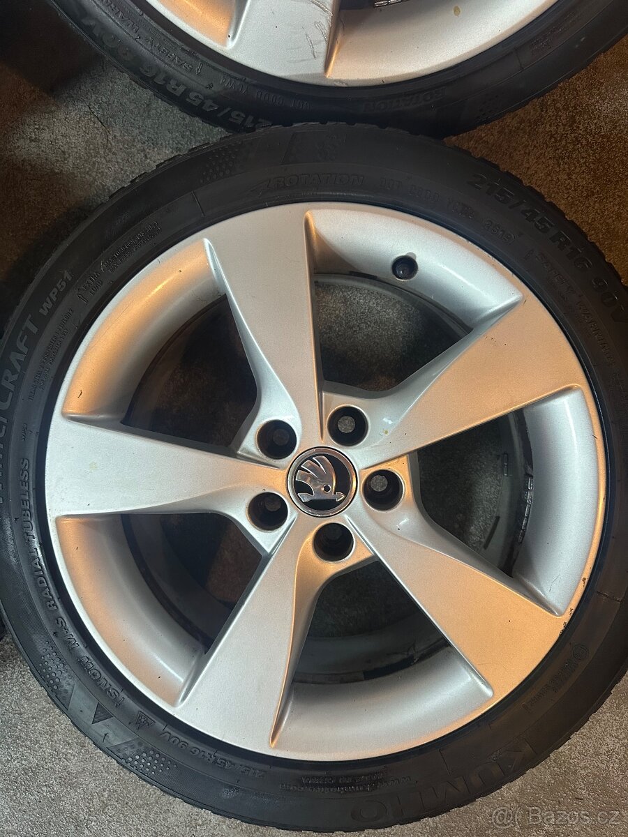 ALU Kola ŠKODA 5x100 R16 DIONE Zimní Pneu 215/45/16 - 5