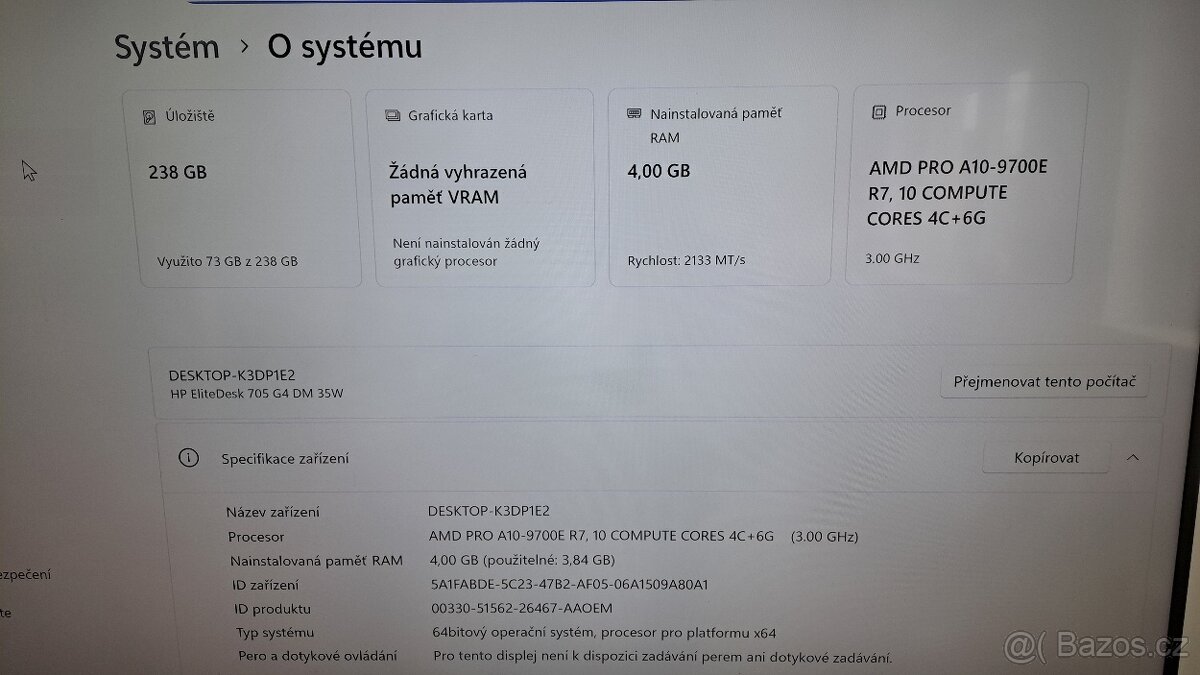 Prodam HP eltitedesk 705 G4 Win11 - 5