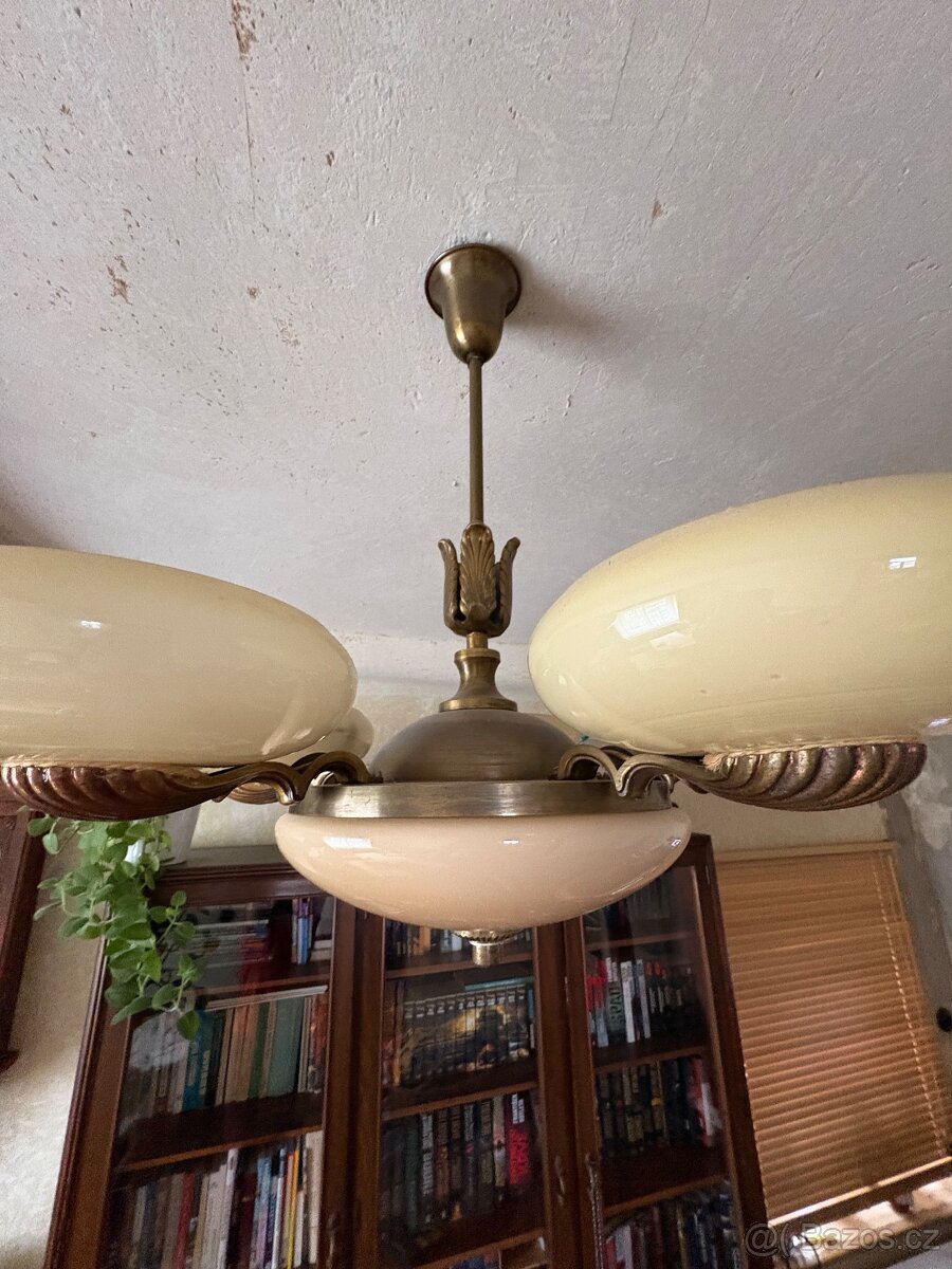 Starožitný mosazný lustr - 5
