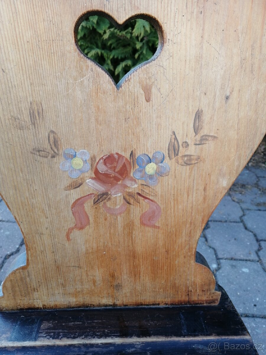 Lavice "U" selský motiv + karetní stolek - 5