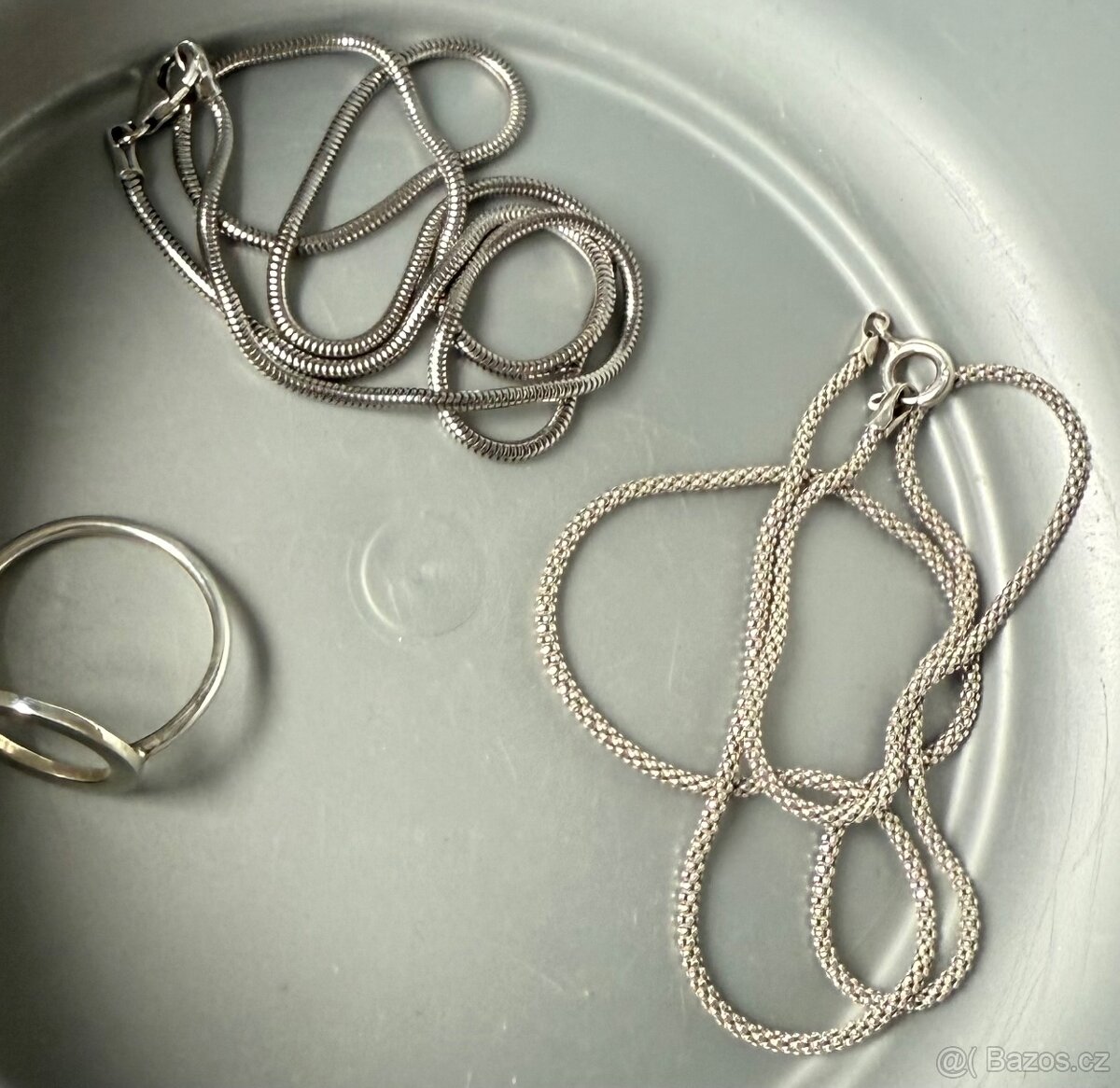 Stříbrný (Ag) silnější řetízek, 40 cm, sleva 500 Kč - 5