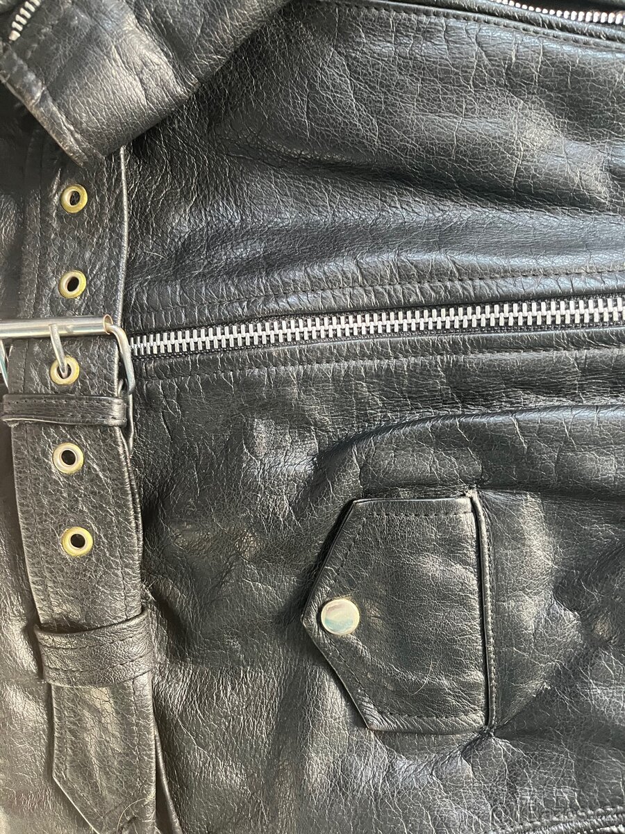 Pánská kožená motorkářská bunda - 5