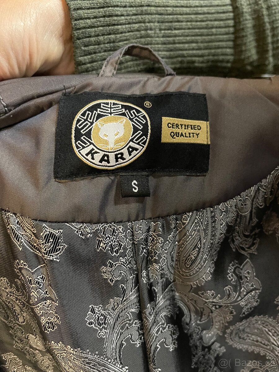 Dámská bunda,kabát s kožešinou Kara - 5